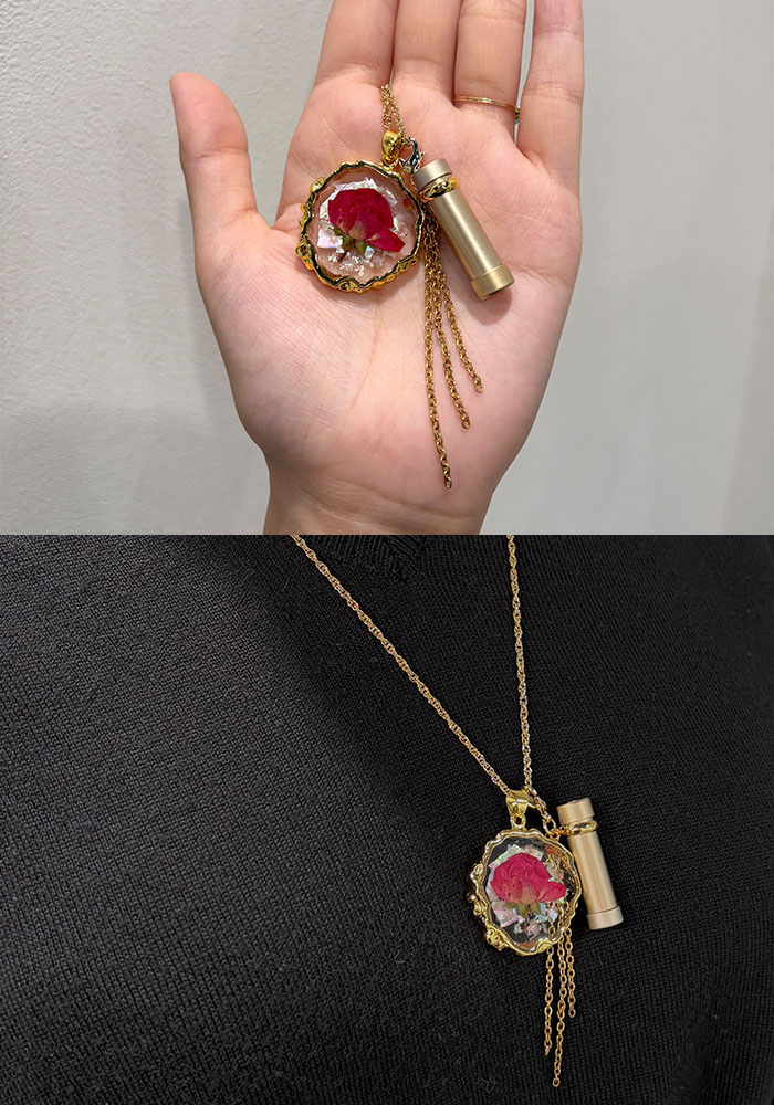 関一「フラワーチャームペンダント万華鏡 - カレイド Red -」（SE-SKP