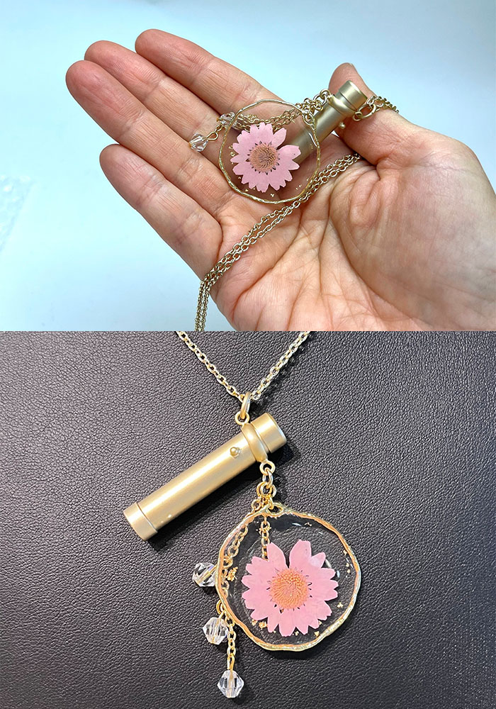 関一「フラワーチャームペンダント万華鏡 - カレイド Pink -」（SE-SKP