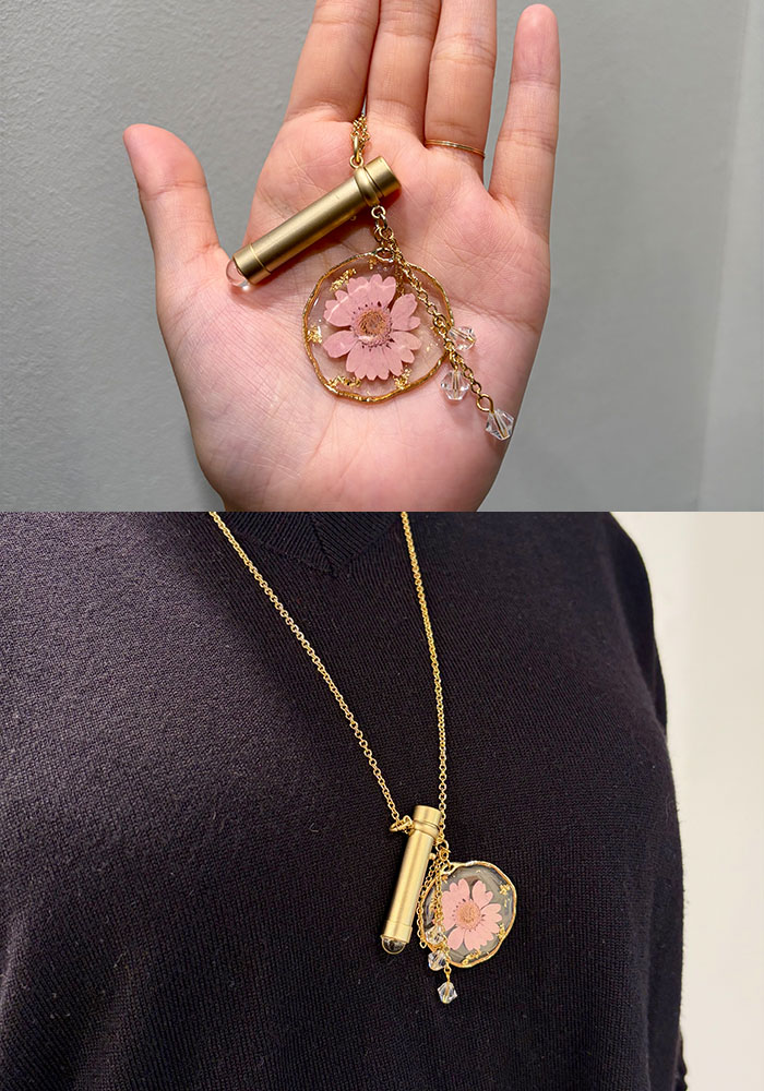 関一「フラワーチャームペンダント万華鏡 - テレイド Pink -」（SE-STP