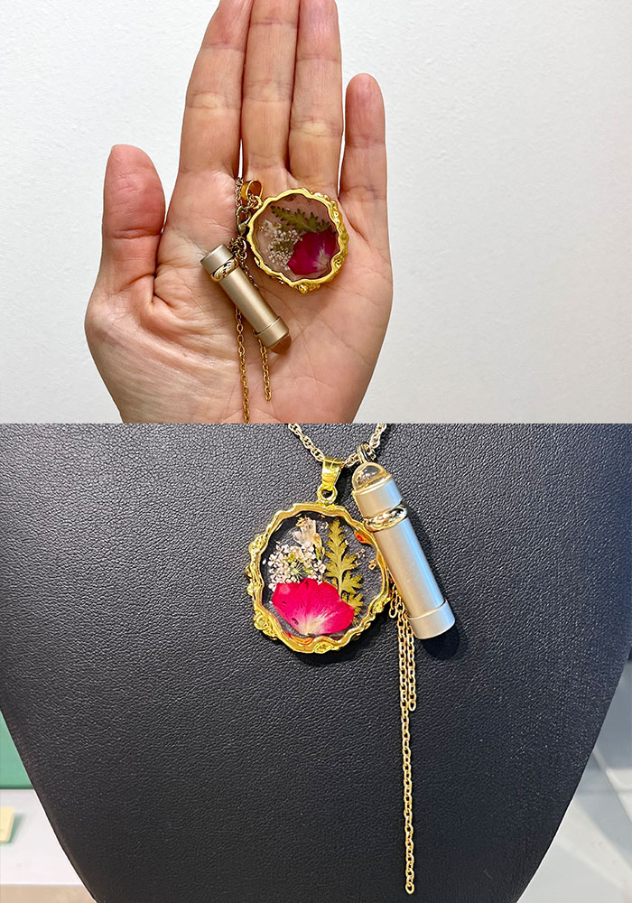 万華鏡デザインチャーム 関一「フラワーチャームペンダント万華鏡 - テレイド Red -」（SE-STP